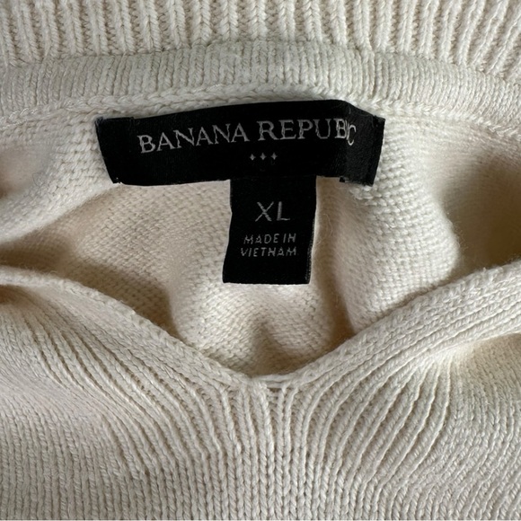 Banana Republic Johnny Collar Transition Cream Ivory Sweater Soft XL NWT NEW - Picture 4 of 6